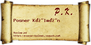 Posner Kálmán névjegykártya